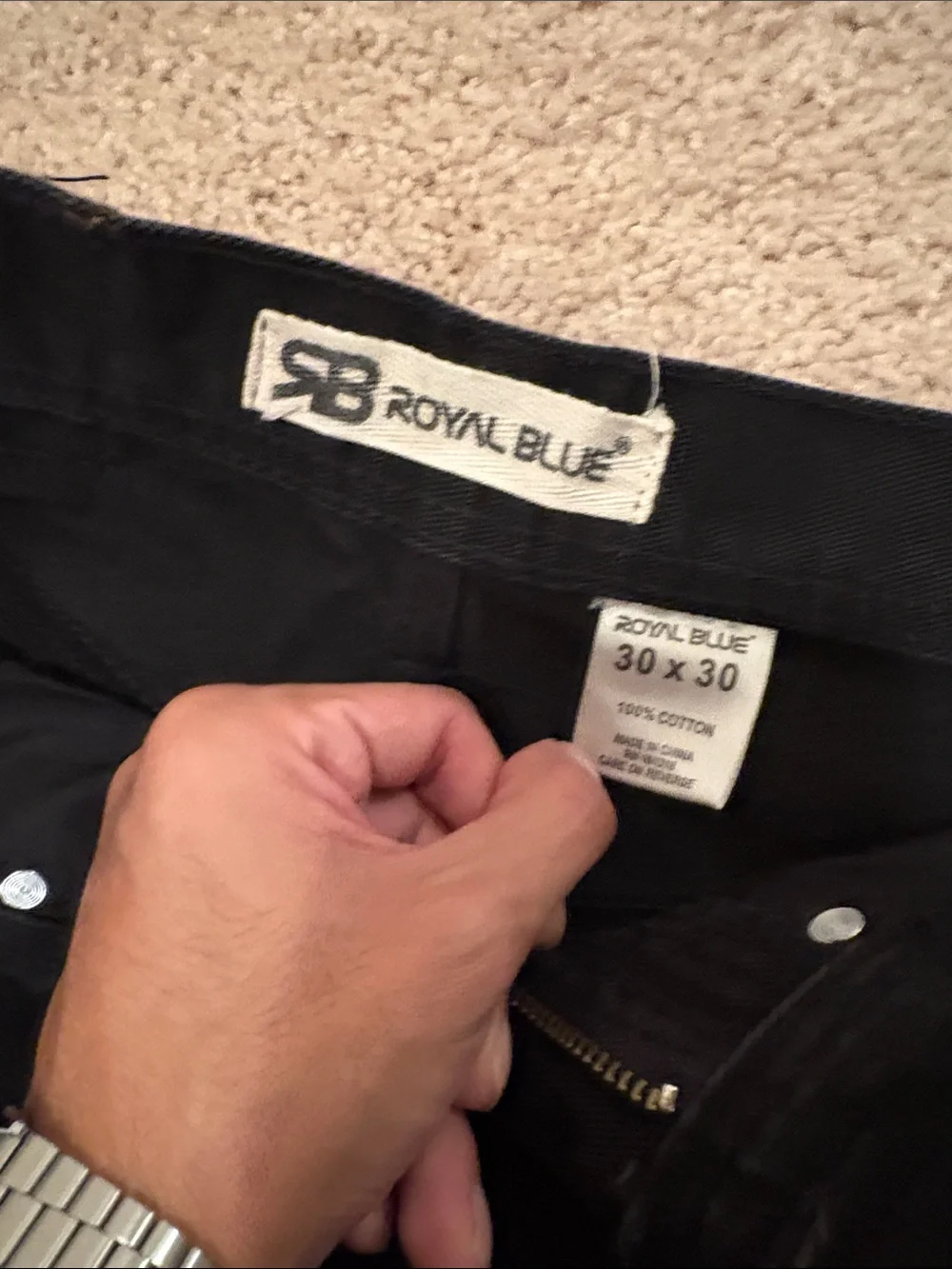 Men's Black Casual Straight-Leg Pants 30x30